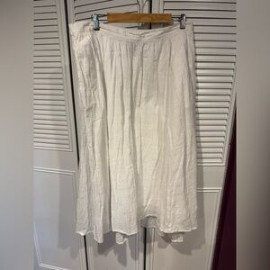 GAP Cream Pleated Midi A-Line Skirt